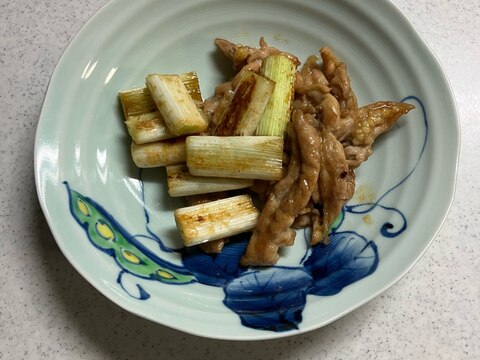 せせりと長ネギ炒め